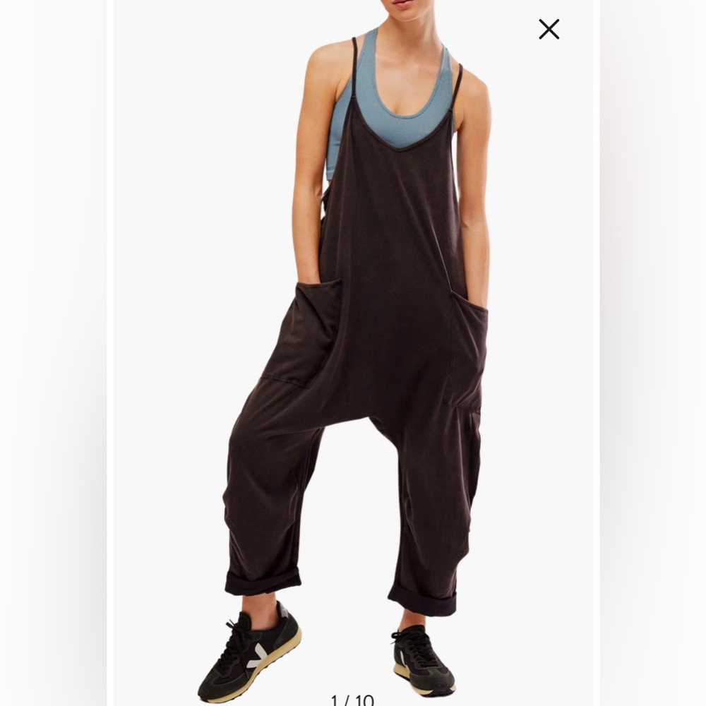 Free People Black Spaghetti Strap Jumpsuit